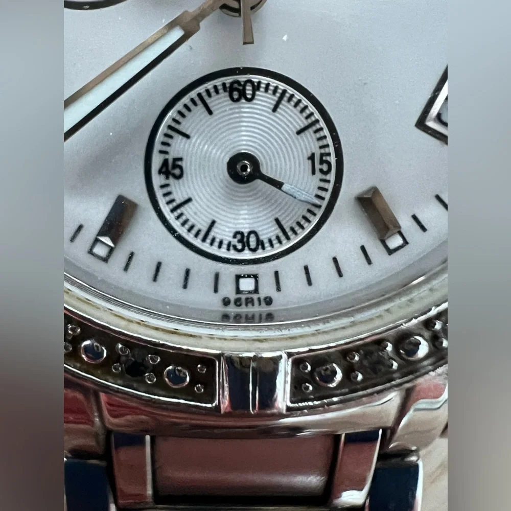 Bulova Diamond Chronograph Ladies Watch Mother of Pearl Dial Stainless Bracelet